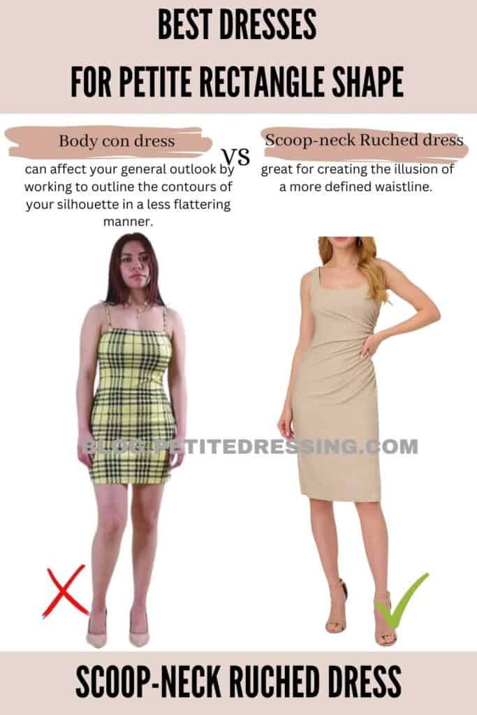 Scoop-neck Ruched dress