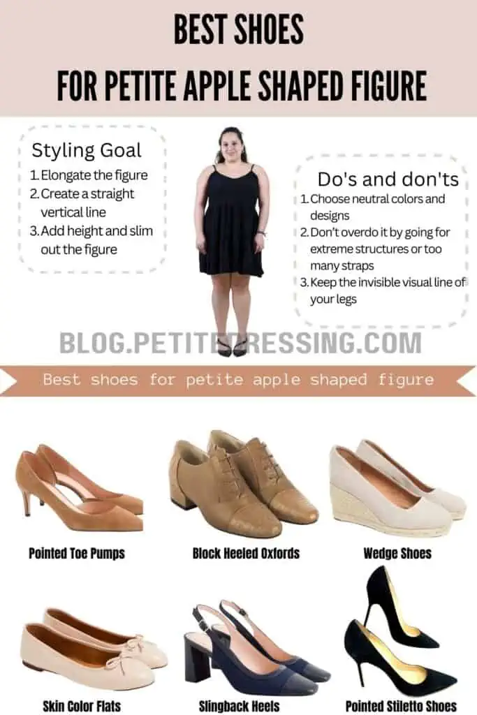 Shoe Style Guide for Petite Apple Shape Figure