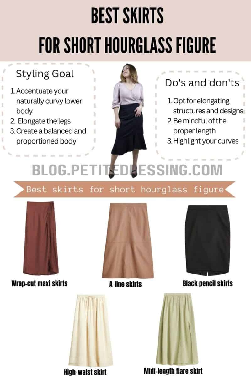 Skirts guide for short hourglass figure