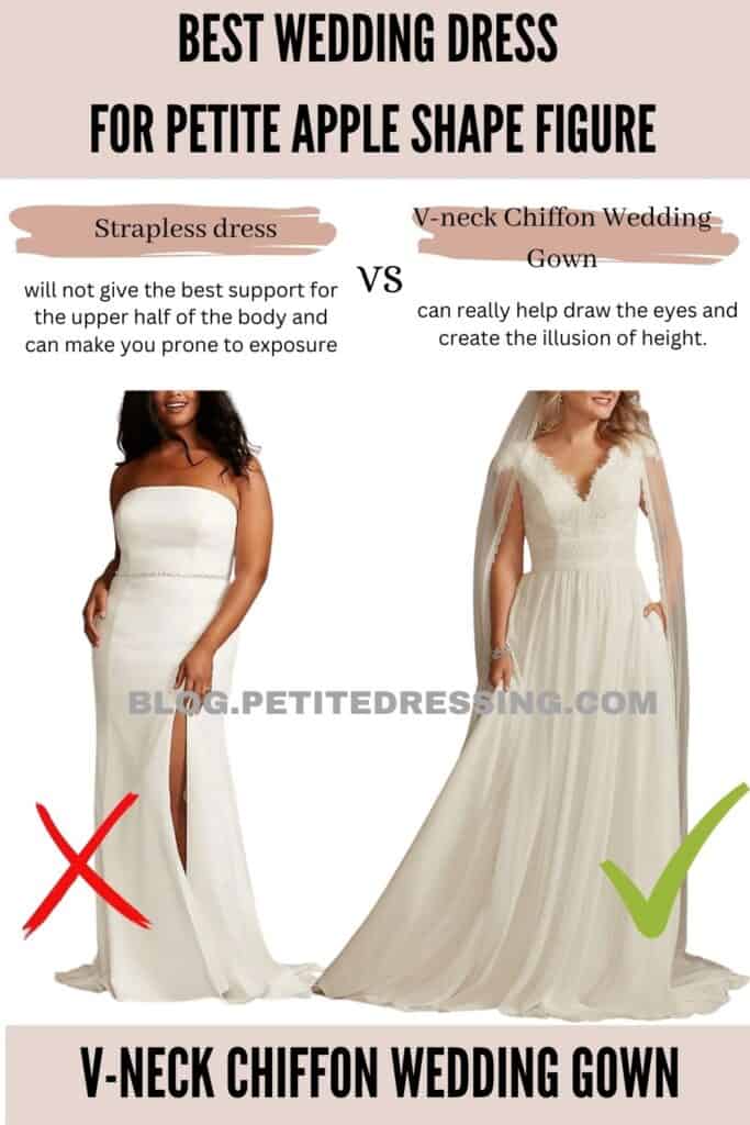 V-neck Chiffon Wedding Gown