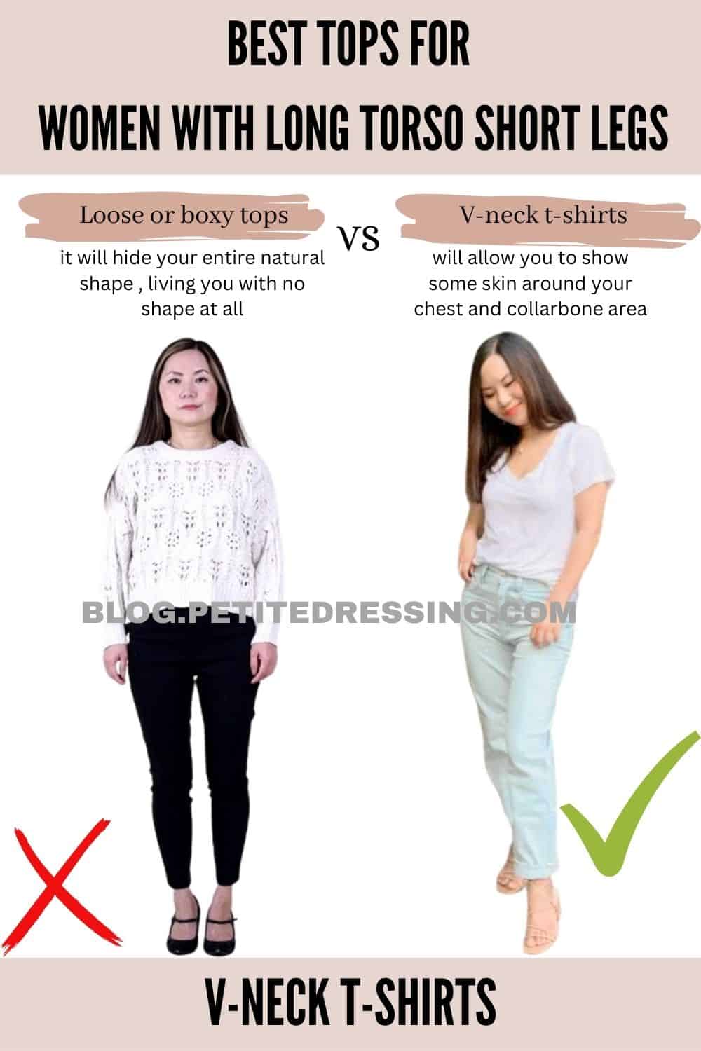 The Complete Tops Guide for Women with Long Torso Short Legs