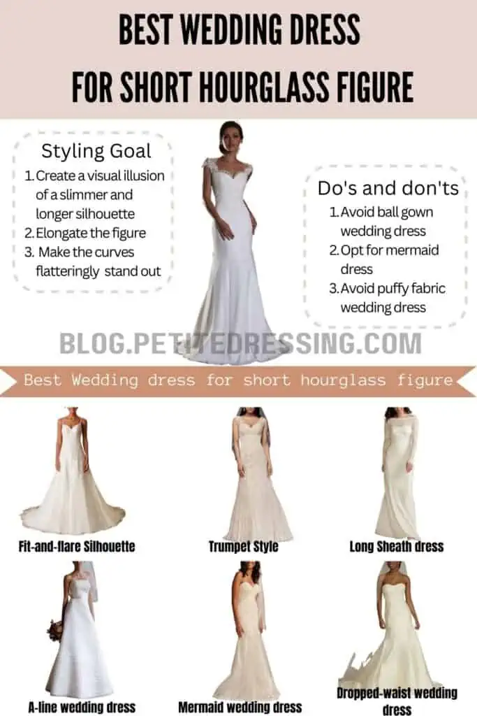 Wedding dress guide for short hourglass figure