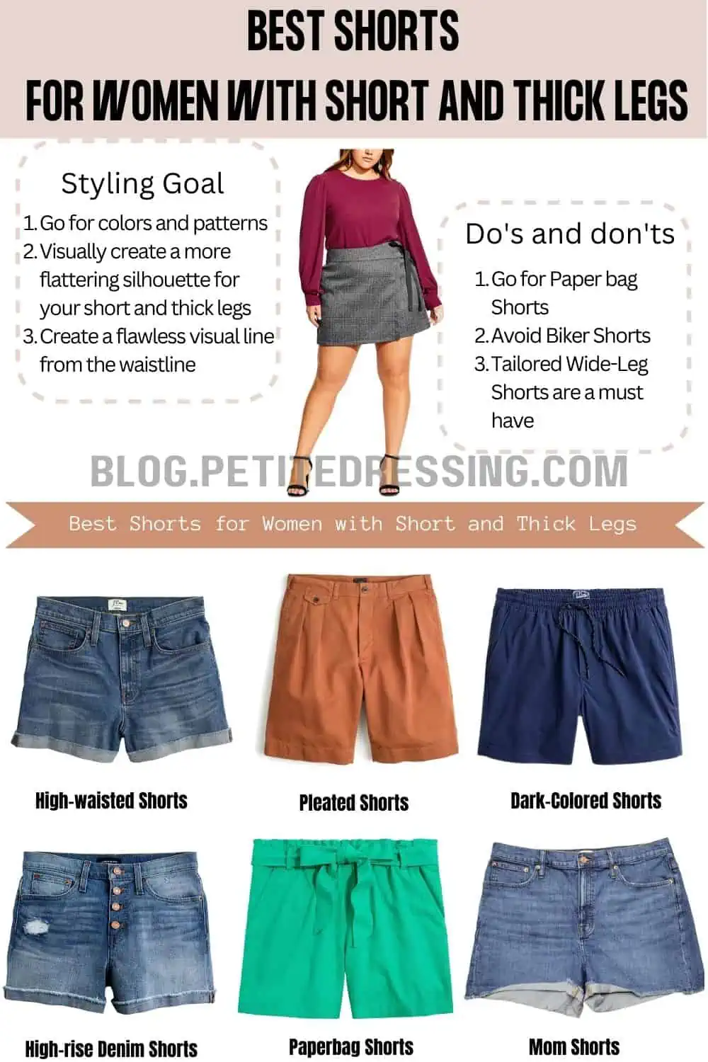 Shorts Style Guide for Women with Short and Thick Legs - Petite