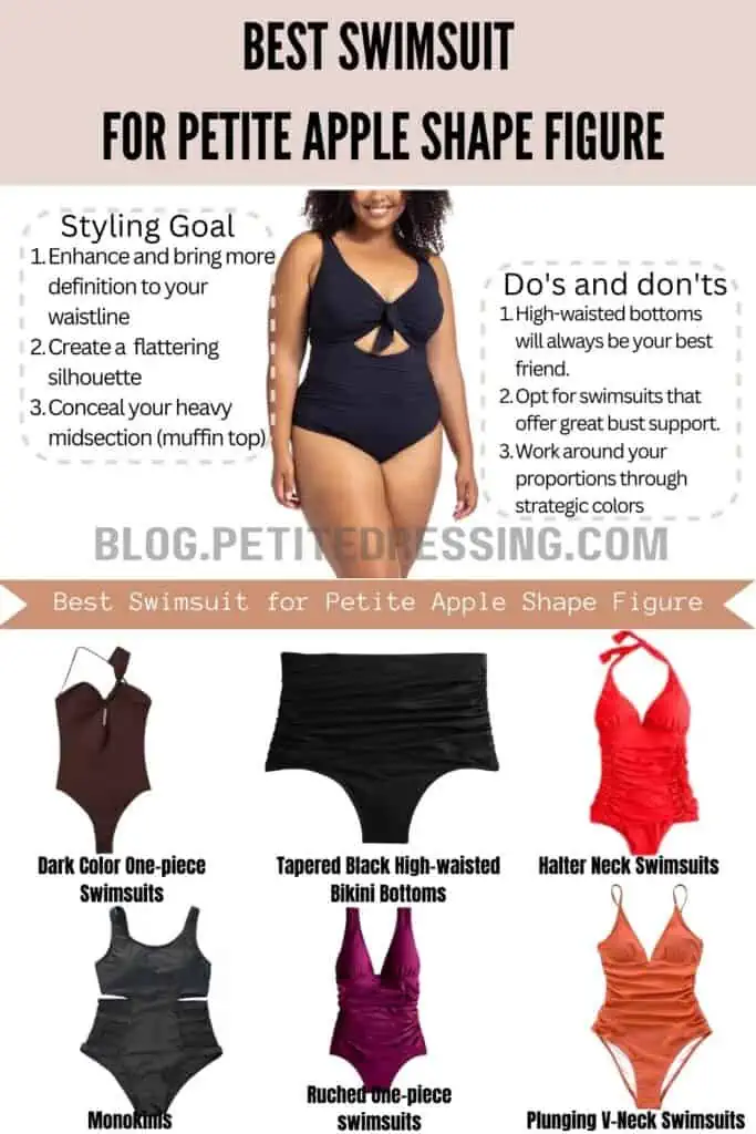 best Swimsuit for Petite Apple Shape Figure