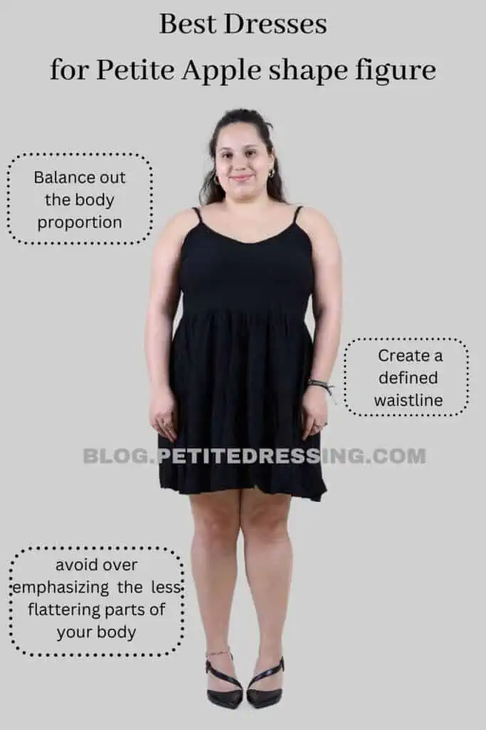 Dresses guide for petite apple shape