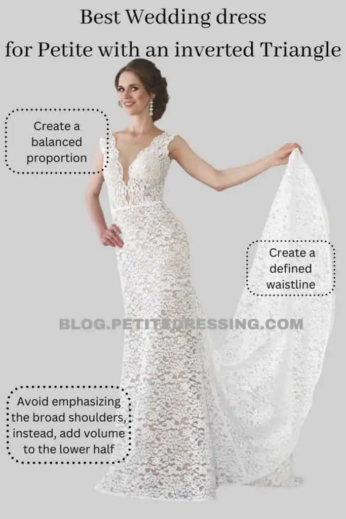 Wedding dress guide For Petite Inverted Triangle Shape