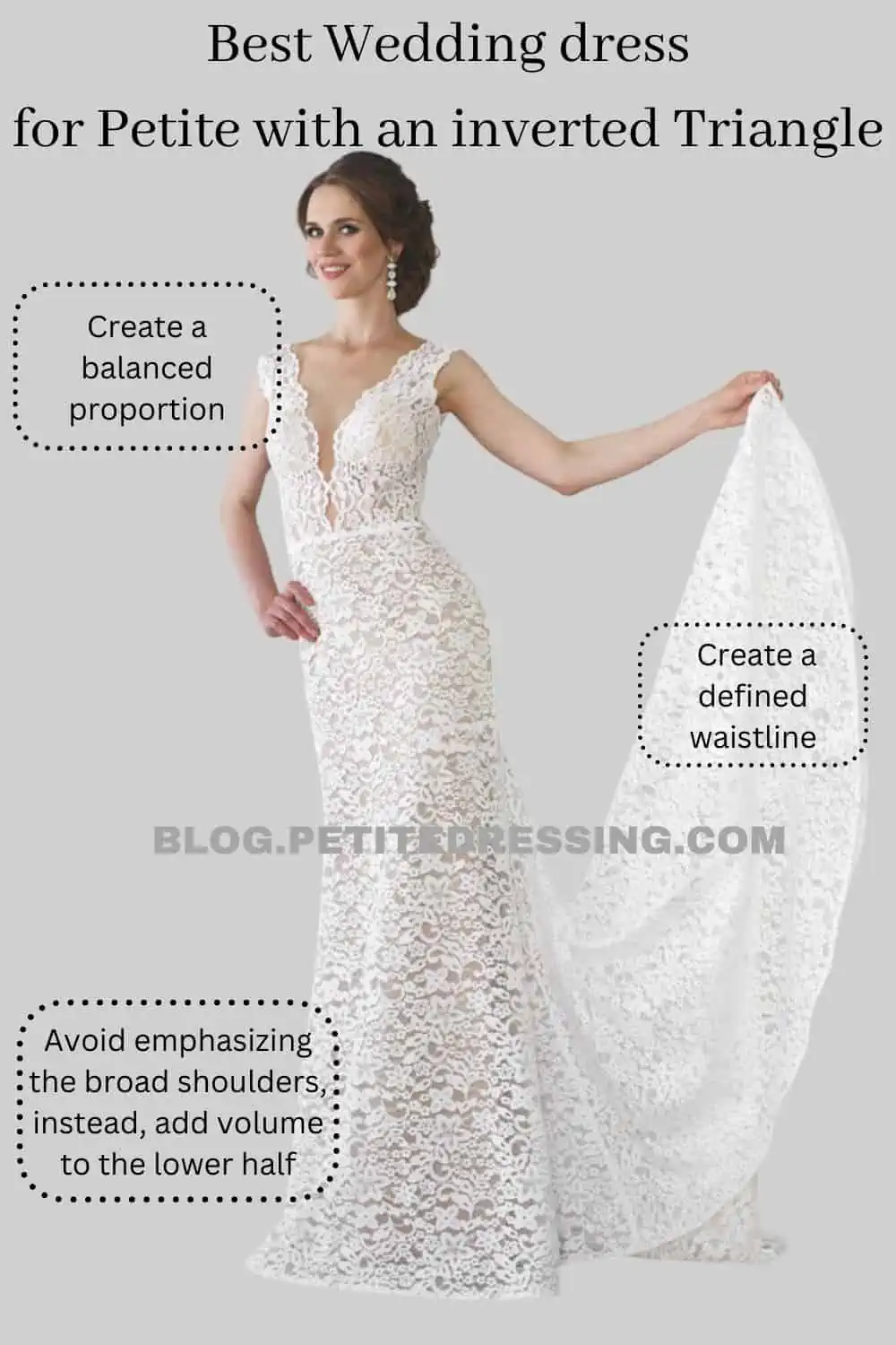 Wedding Dress Guide For Petite Inverted Triangle Shape - Petite Dressing