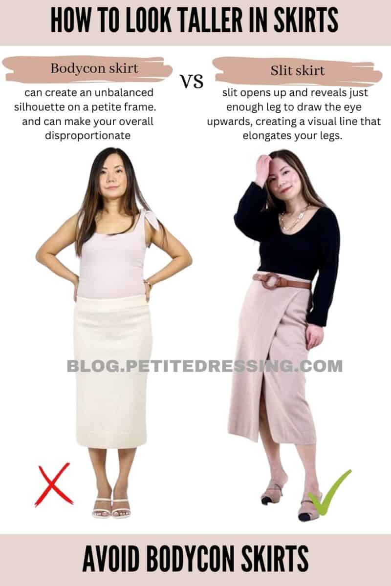 How to look taller in skirts