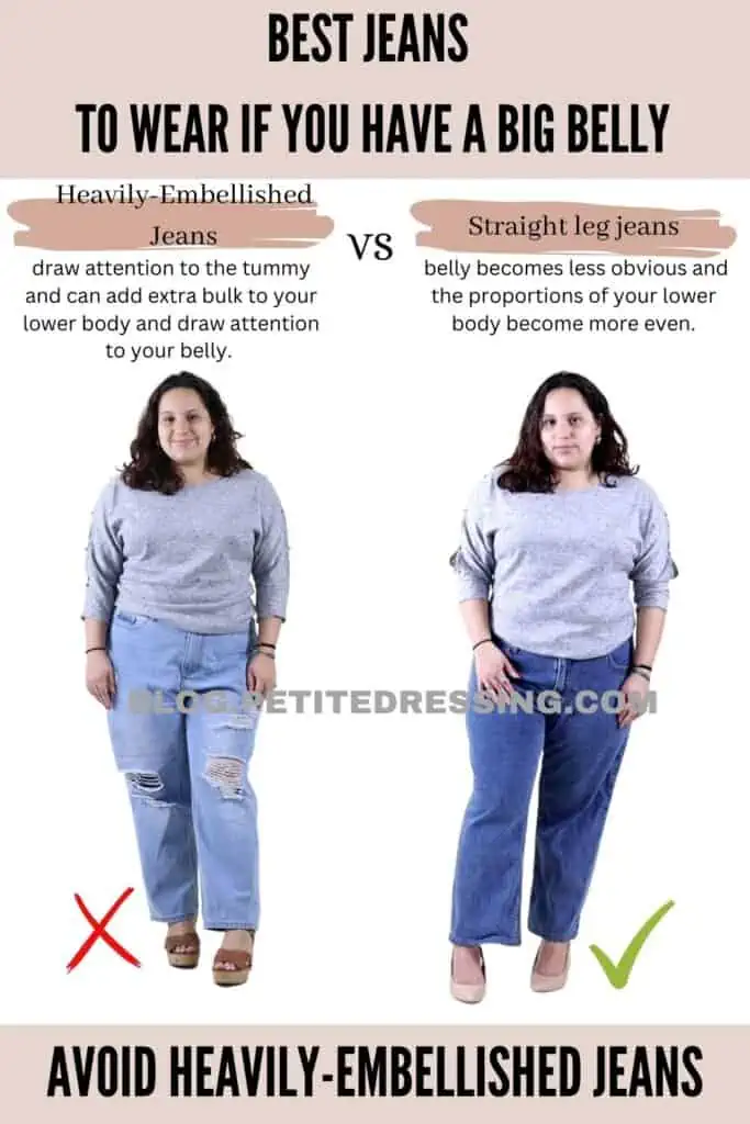 Avoid Heavily-Embellished Jeans