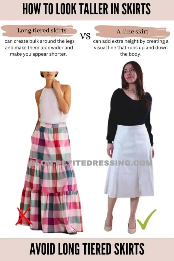 Avoid Long Tiered Skirts