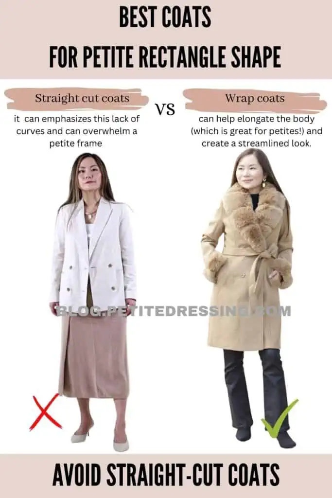 Coats Style Guide for Petite Rectangle Shape