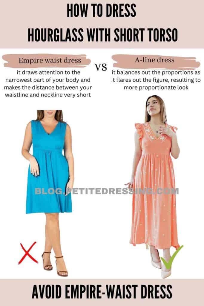 Avoid empire-waist dress