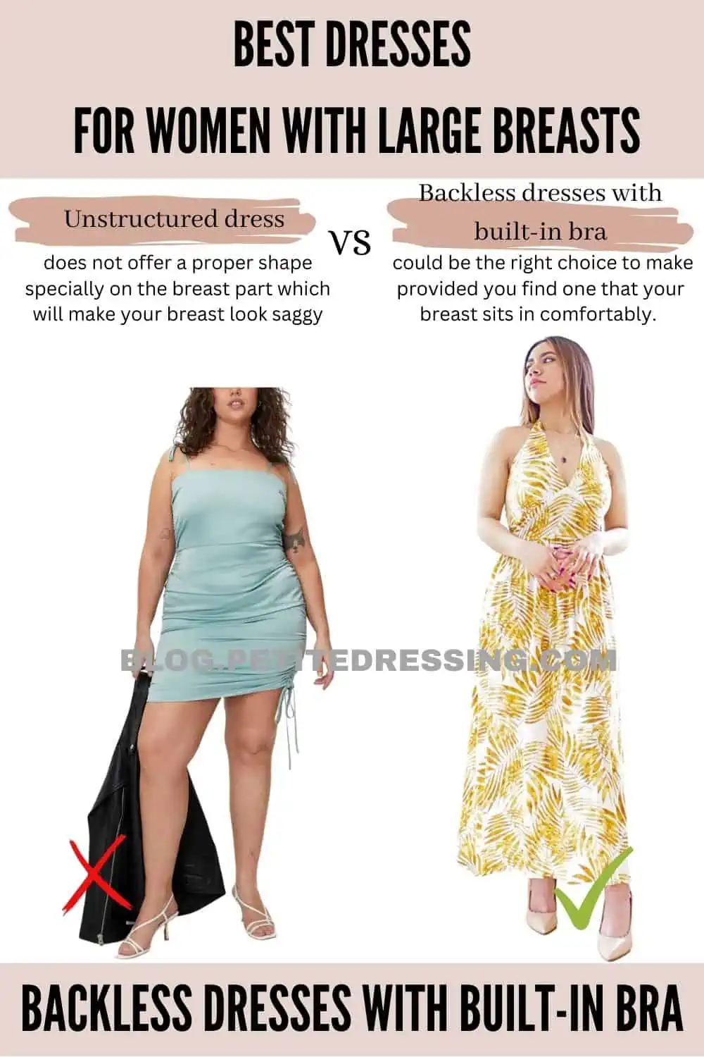 Most Flattering Formal Dress Style for Large-Breasted Women : A