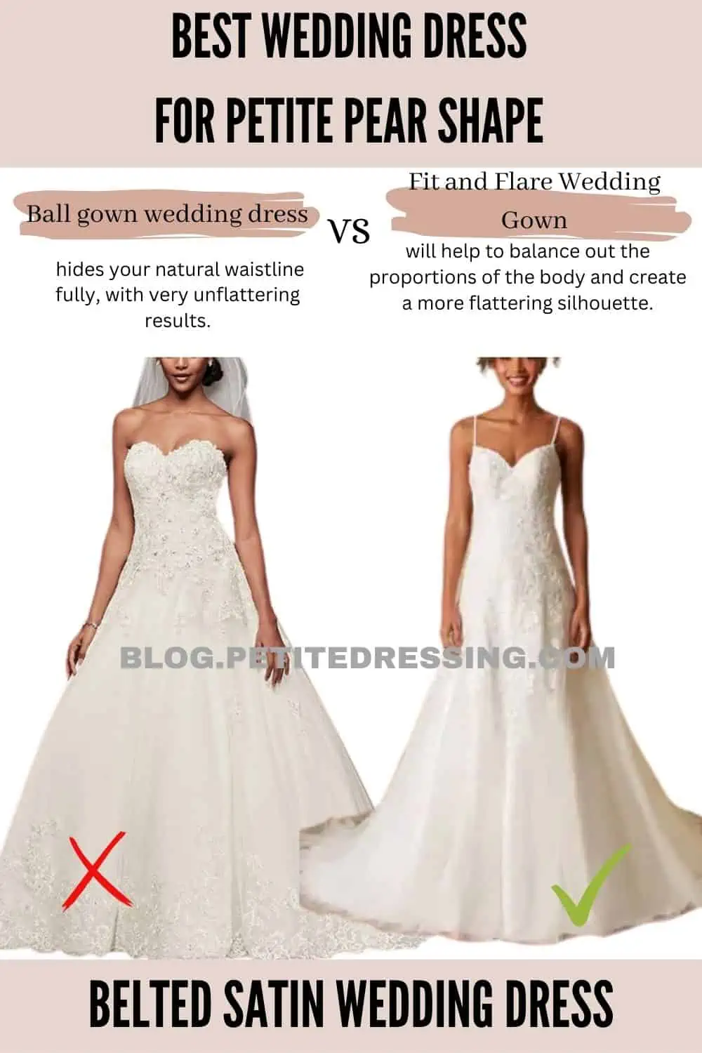 Wedding Dress Guide for the Petite Pear Shape - Petite Dressing