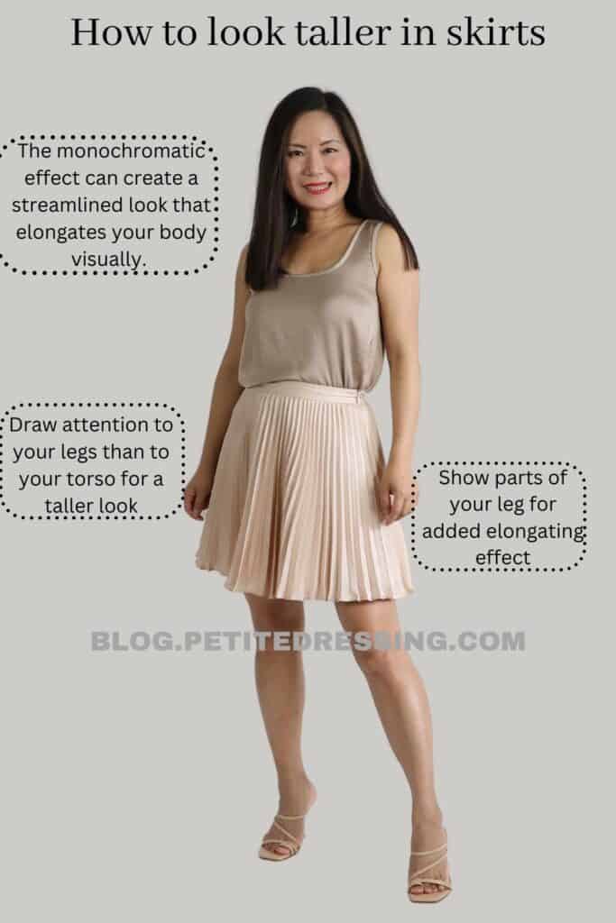 how to look taller in skirt