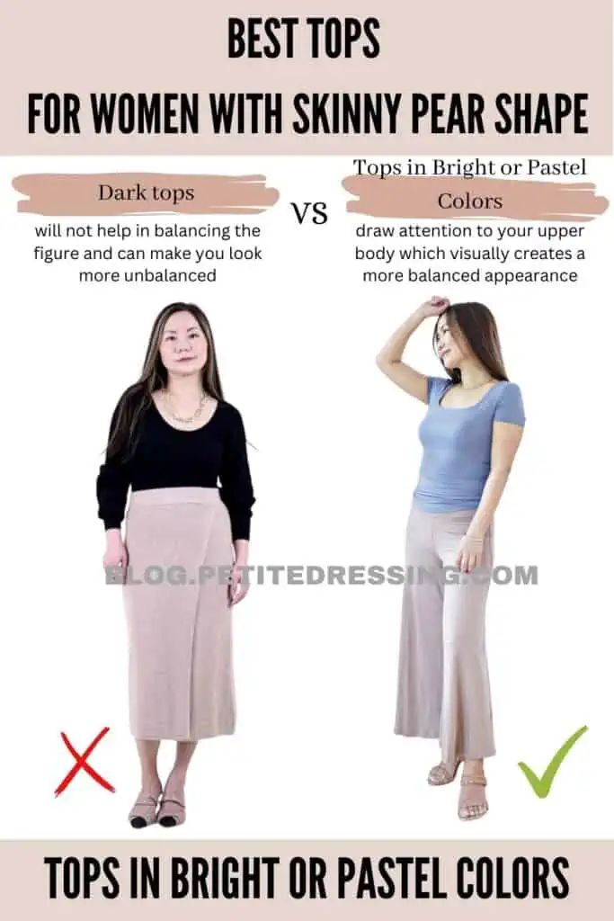 Tops Guide for Women with Skinny Pear Shape