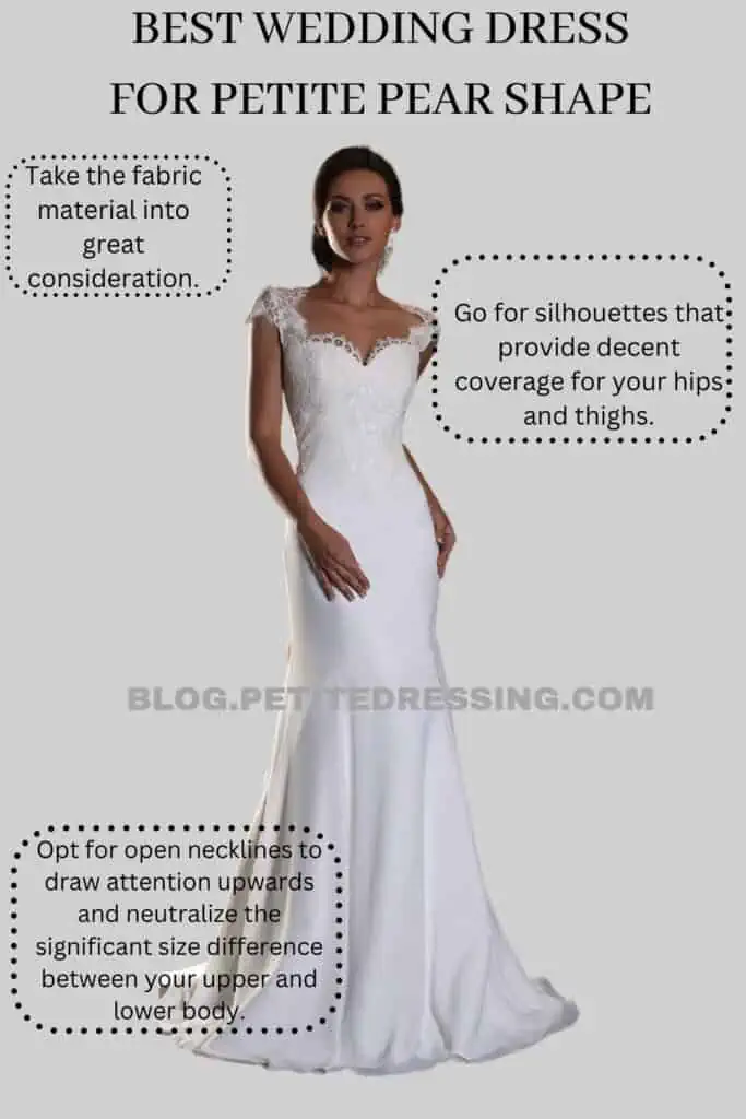 best wedding dress for petite pear shape