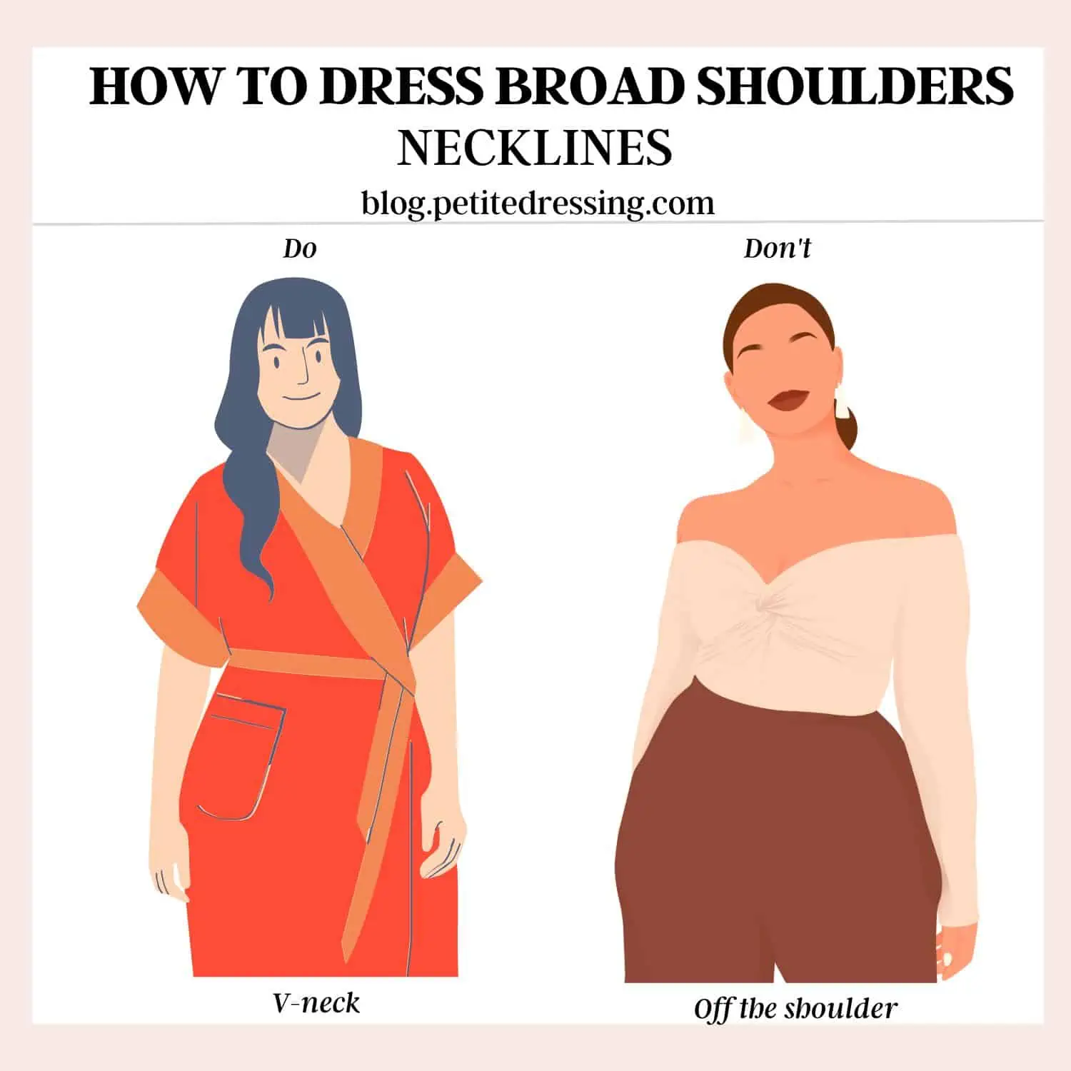 The Tops Guide for Women with Broad Shoulders - Petite Dressing