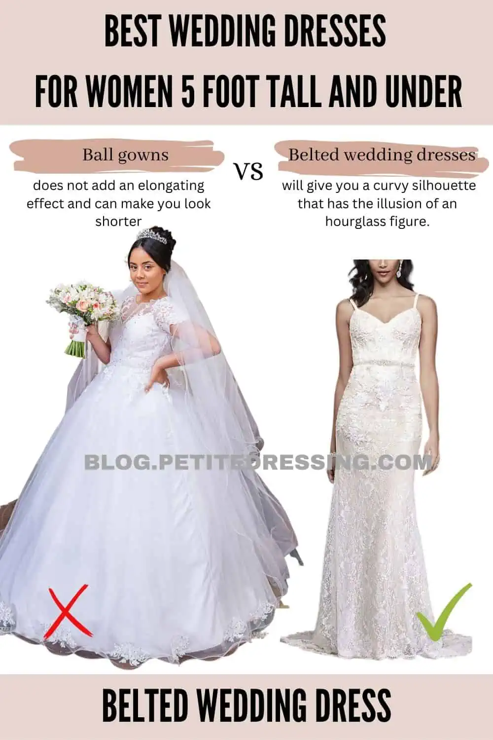 Belted wedding dress