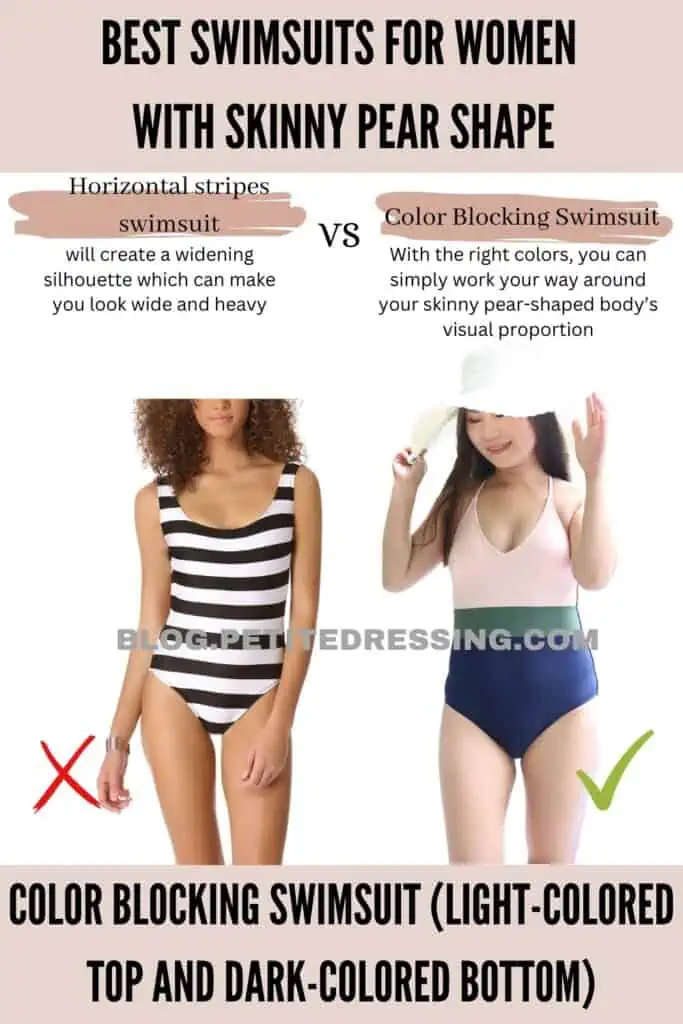 Color Blocking Swimsuit (Light-colored Top and Dark-colored Bottom)-1
