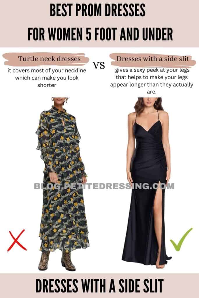 Dresses with a side slit