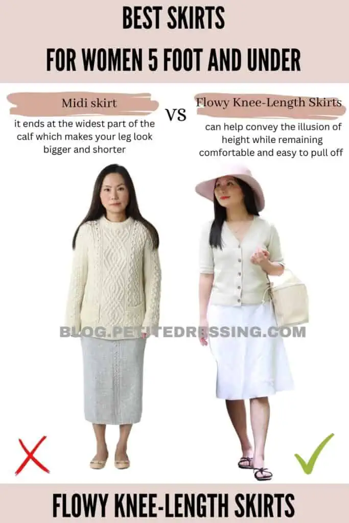 Flowy Knee-Length Skirts