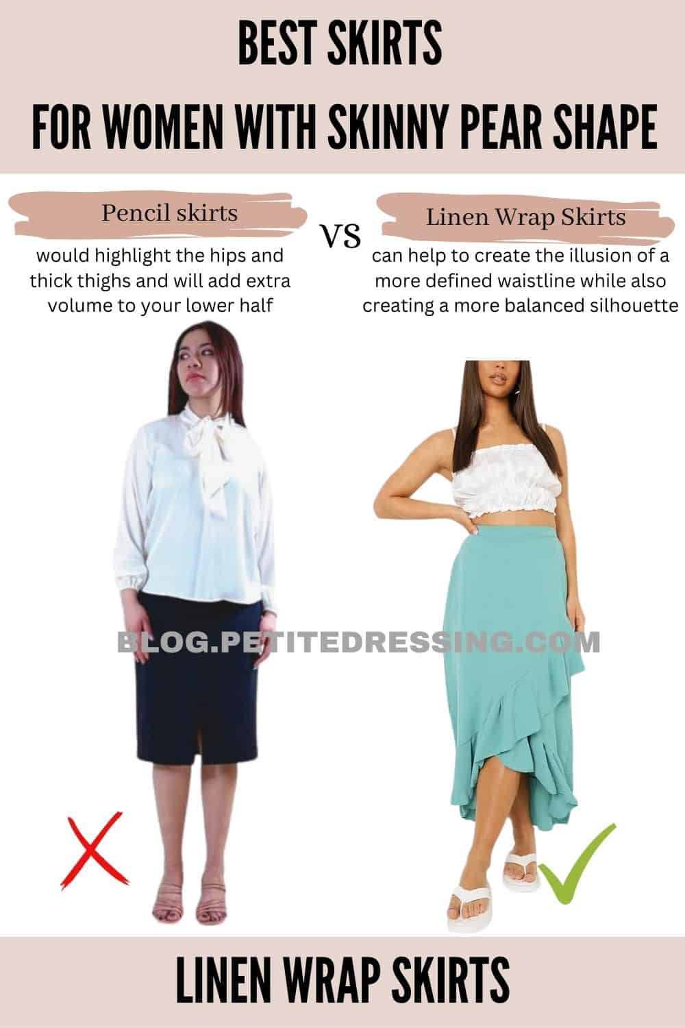The Skirt Guide for Women with Skinny Pear Shape