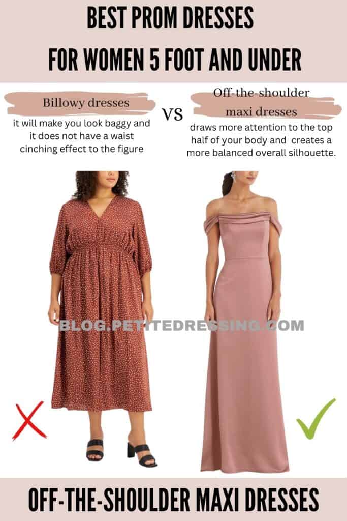 Off-the-shoulder maxi dresses