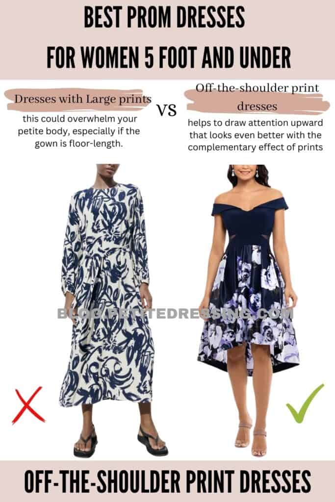 Off-the-shoulder print dresses