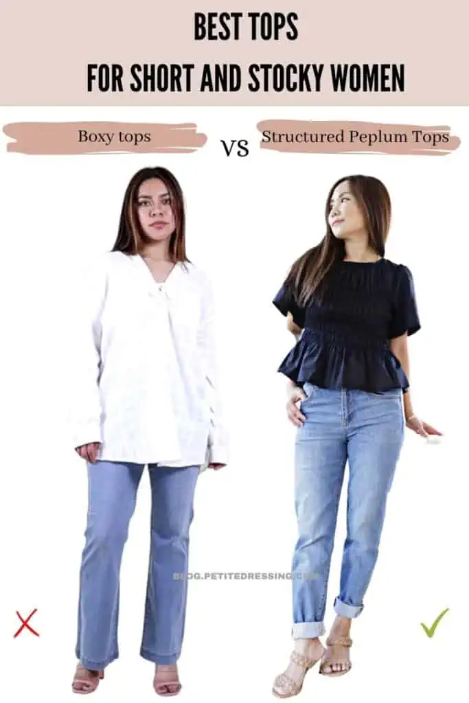The Tops Guide for Short and Stocky Women-Structured Peplum Tops