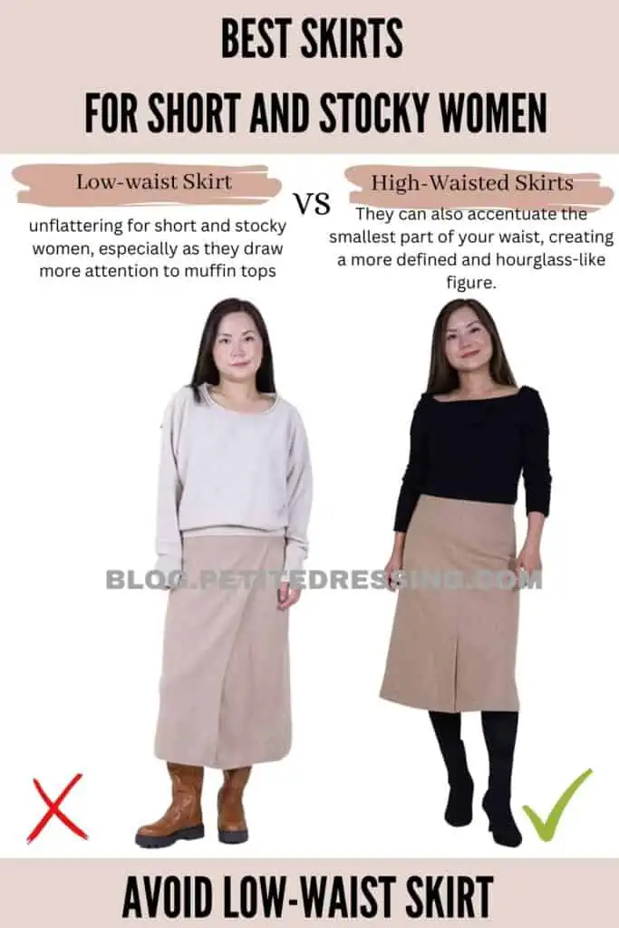 Avoid low-waist skirt