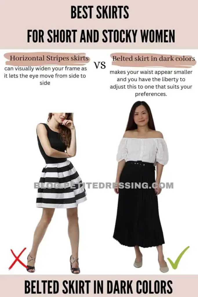 Belted skirt in dark colors