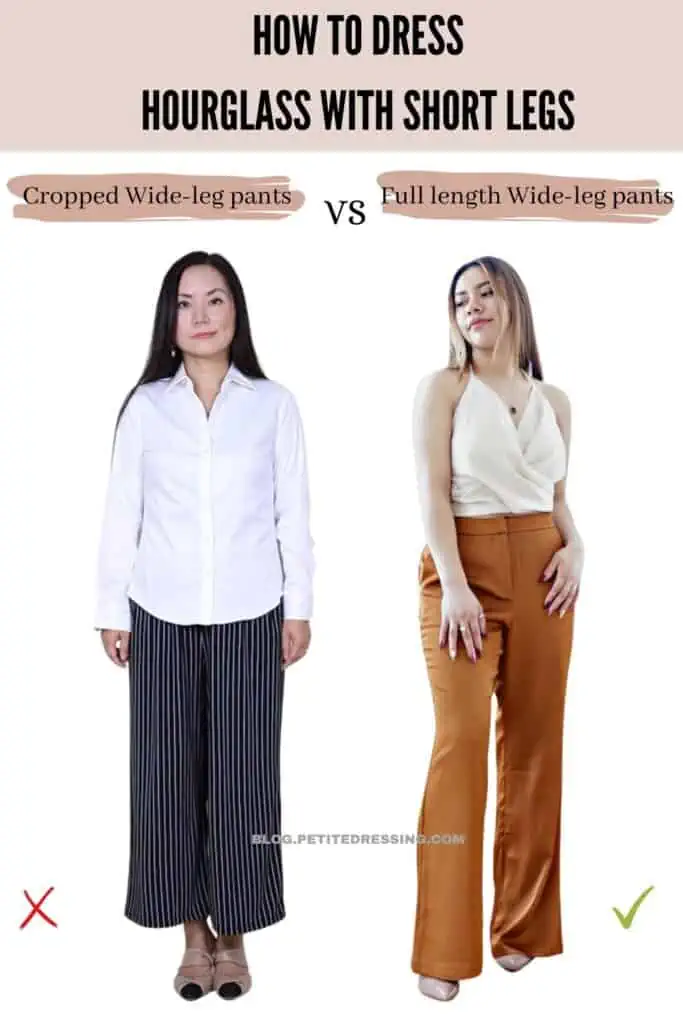 How to dress Hourglass with short legs- Avoid Wide-Leg Crop Pants