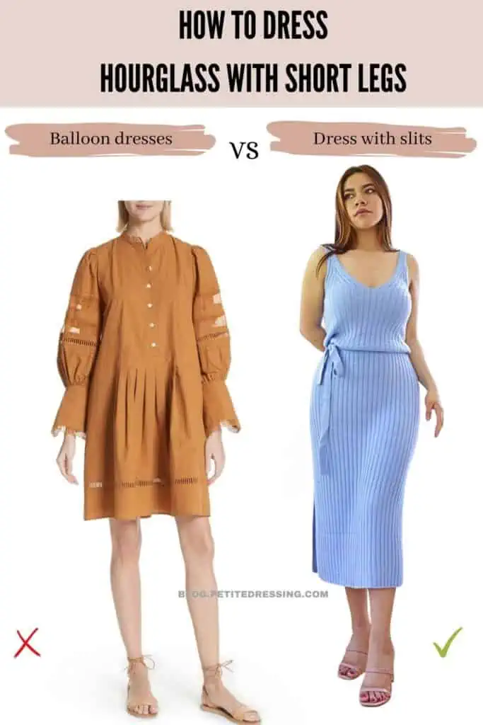 How to dress Hourglass with short legs- Consider Slits on Dresses and Skirts