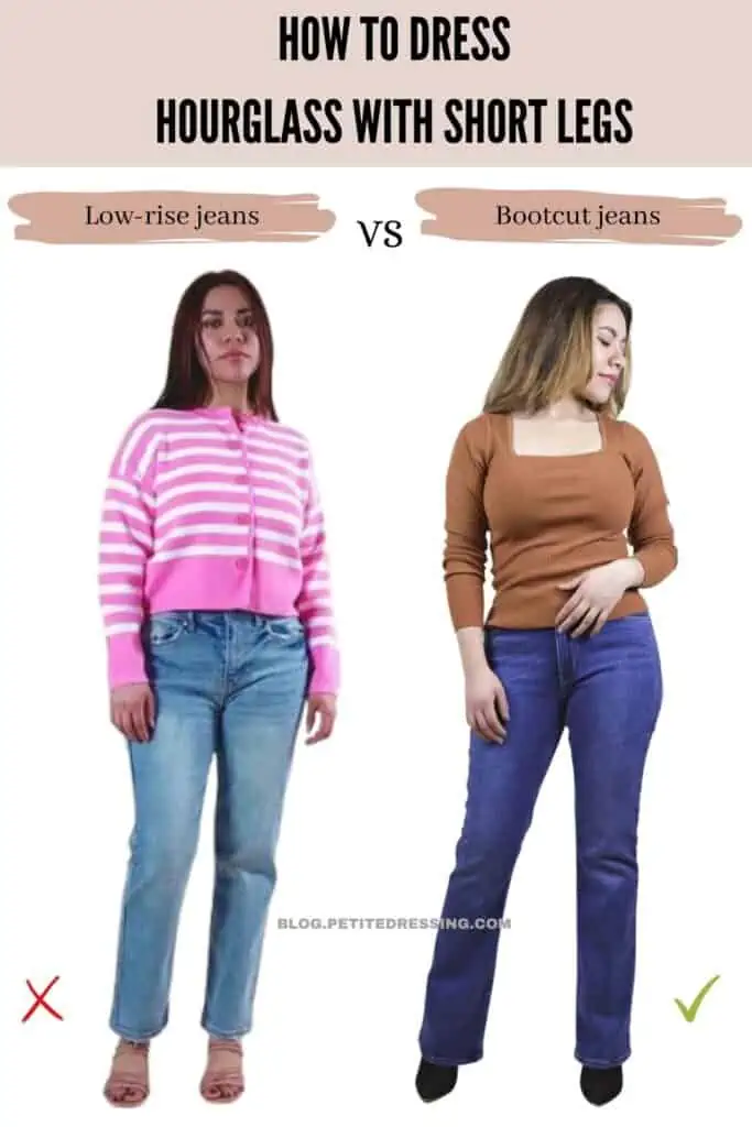 How to dress Hourglass with short legs- Wear BootcutFlare Jeans