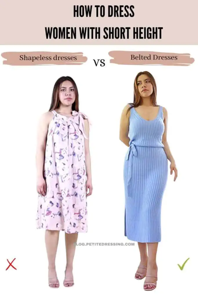 How to dress Women with Short Height- Belted Dresses