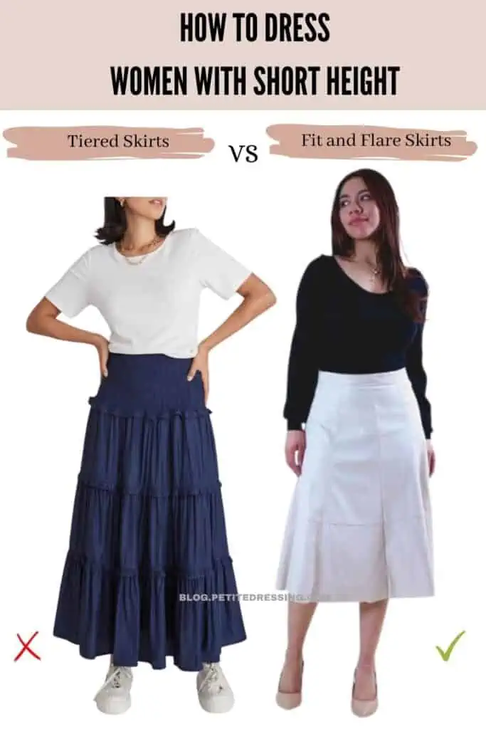 How to dress Women with Short Height- Fit and Flare Skirts