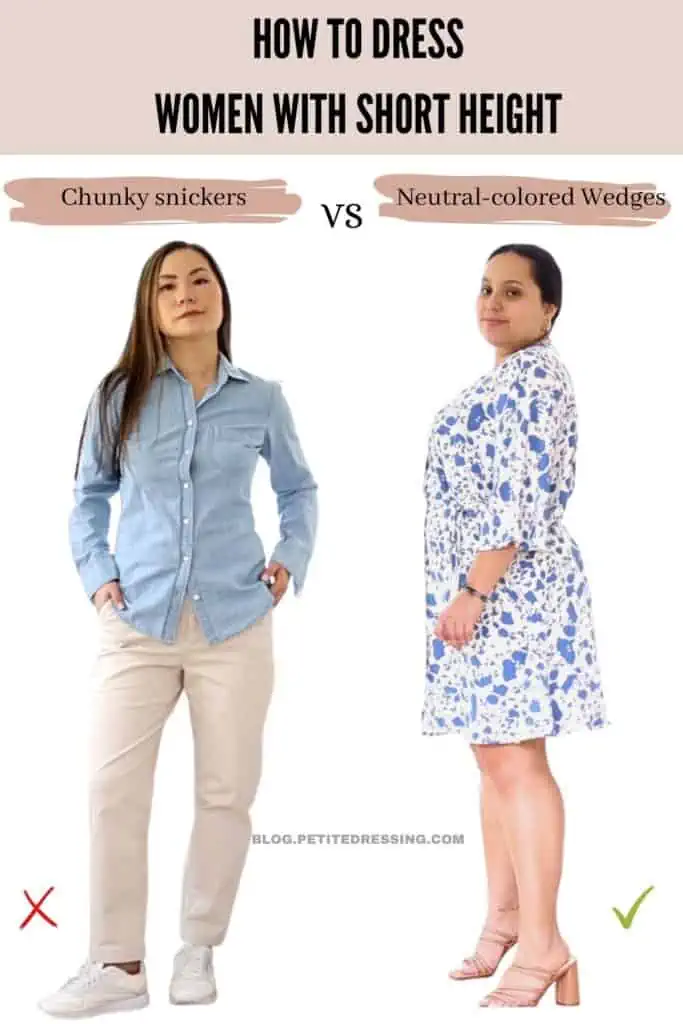 How to dress Women with Short Height- How to dress Women with Short Height- Neutral-colored Wedges