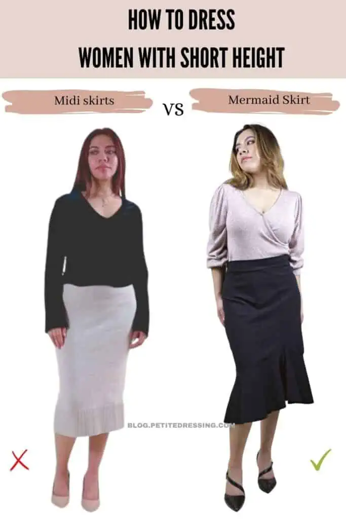 How to dress Women with Short Height- Mermaid Skirt