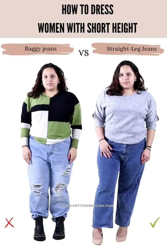 How to dress Women with Short Height- Straight-Leg Jeans