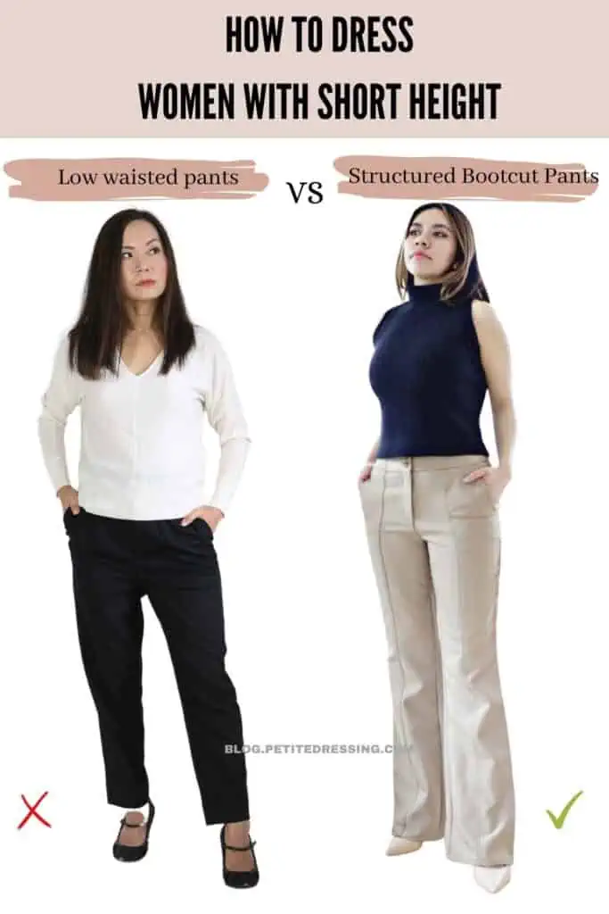 How to dress Women with Short Height- Structured Bootcut Pants