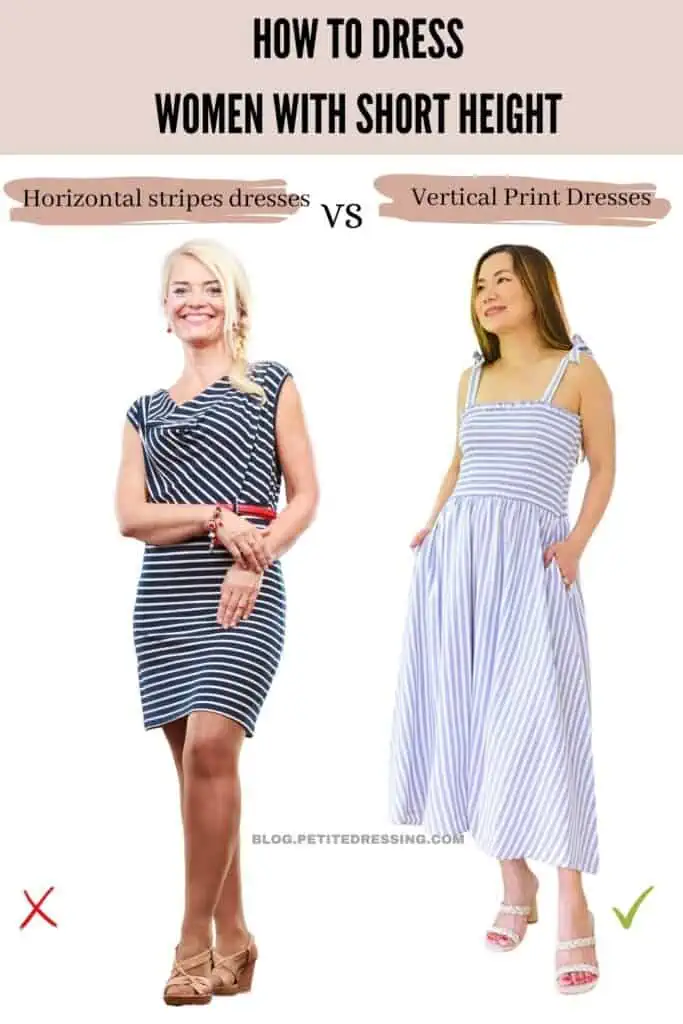 How to dress Women with Short Height- Vertical Print Dresses