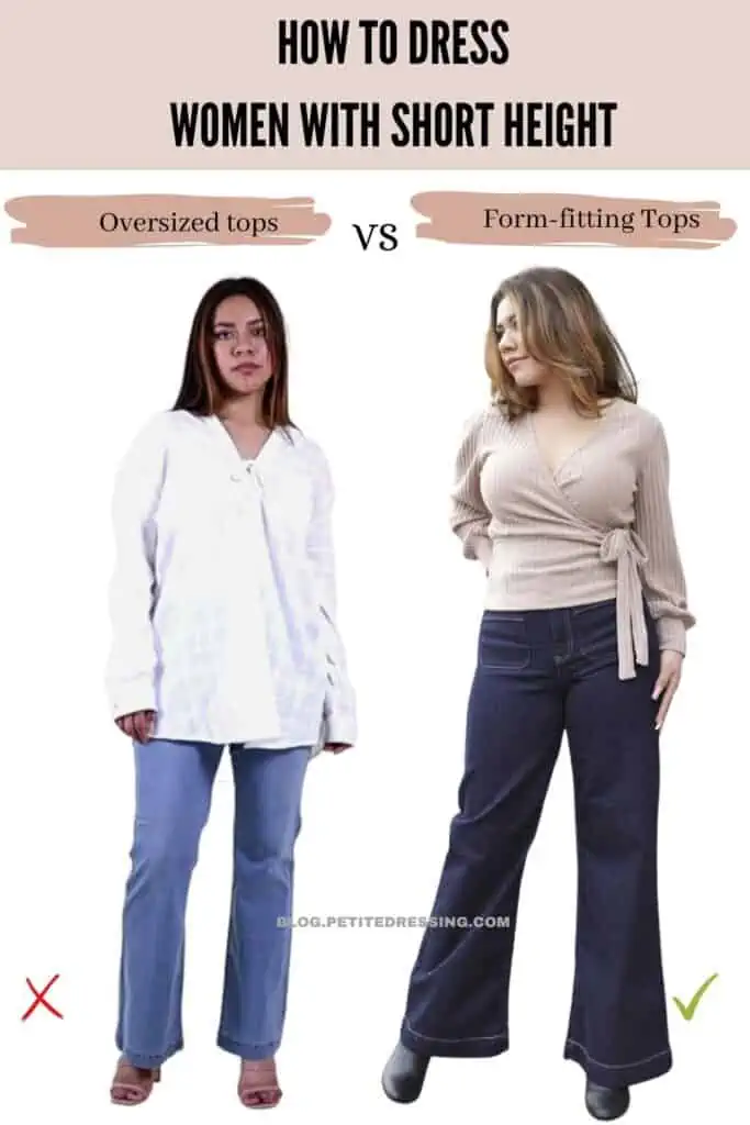 How to dress Women with Short Height-form fitting tops (1)