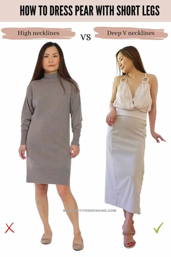 How to dress pear with SHORTLEGS-Wide Legs- Deep V-Necklines (1)