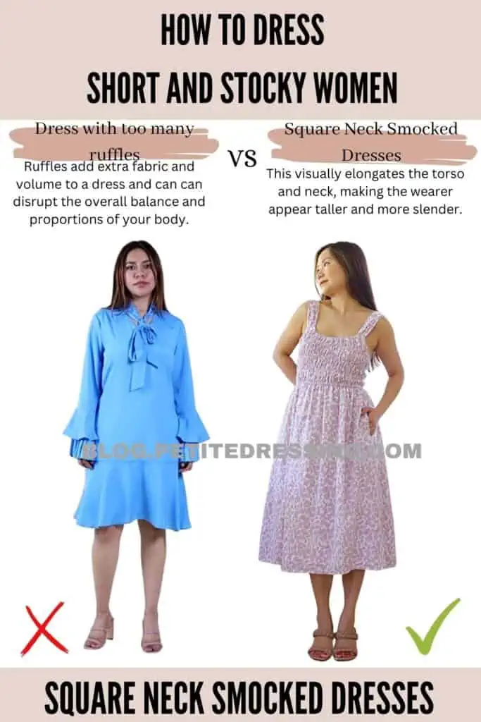 Square Neck Smocked Dresses