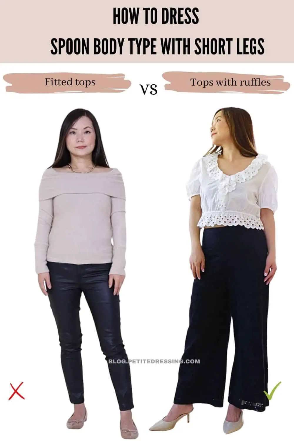 How to Dress Spoon Body Type with Short legs - Petite Dressing