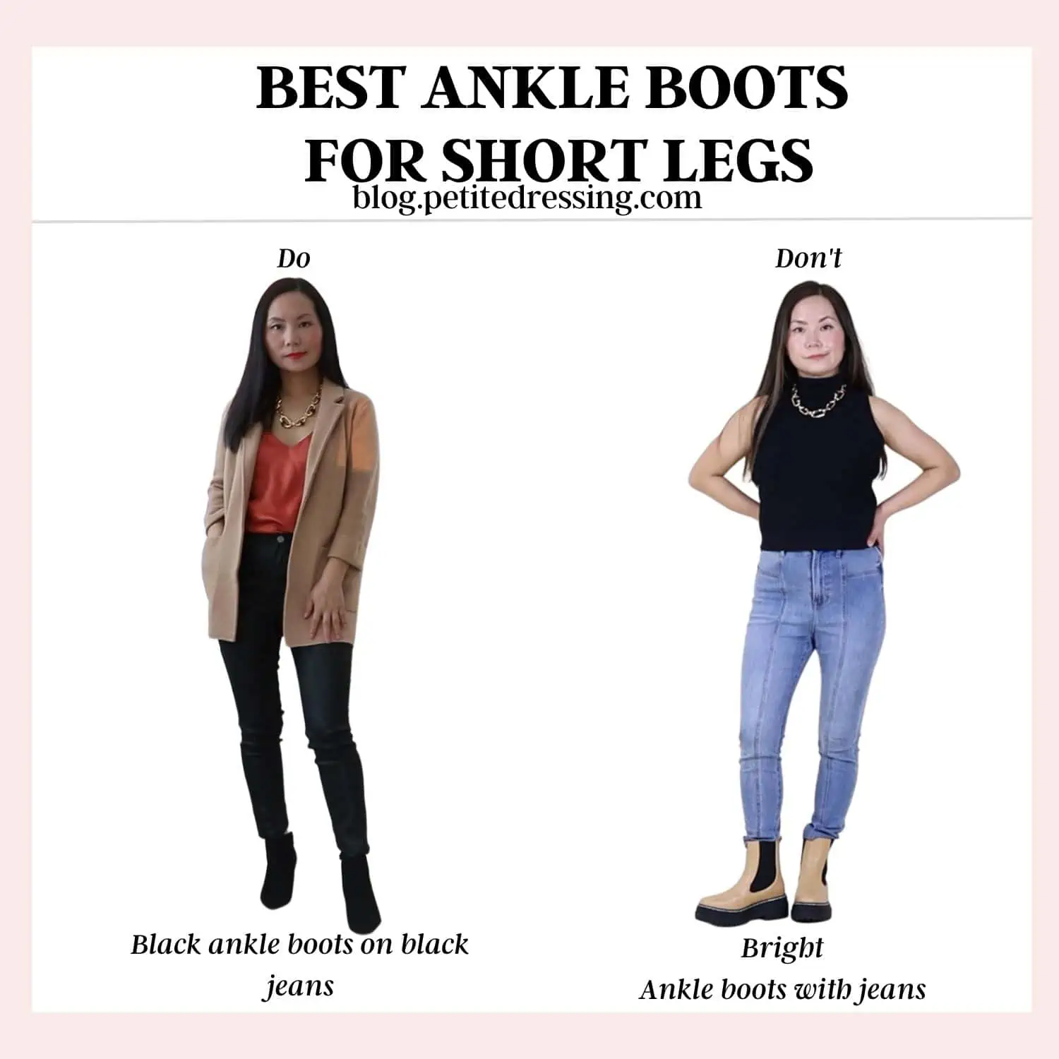 The ankle boots guide for short legs Petite Dressing