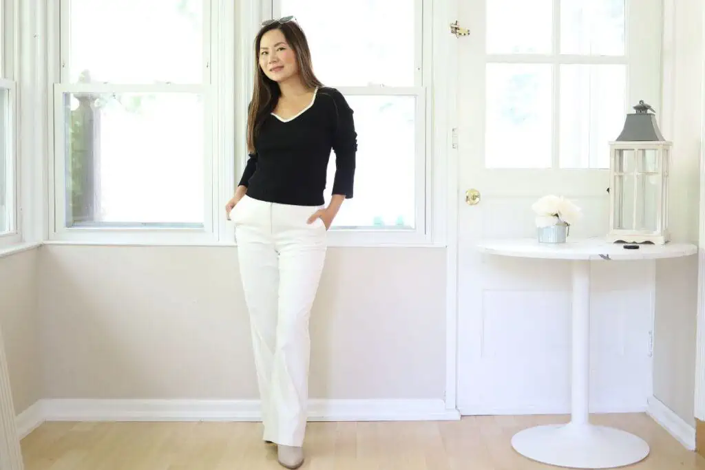 how to wear white pants in winter