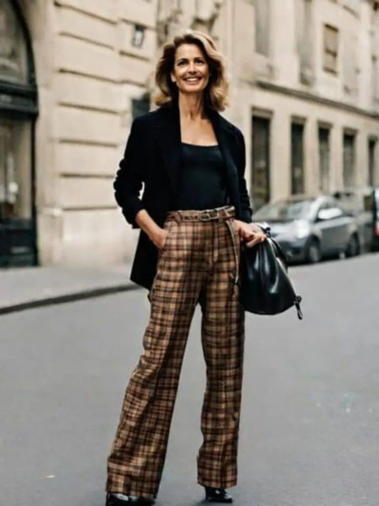 Plaid pants outfits with Tailored Blazer