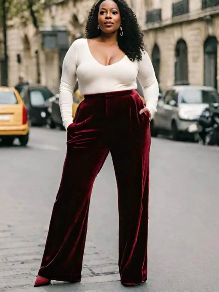 20 Chic Ways to Wear Velvet Pants in 2024 - Petite Dressing